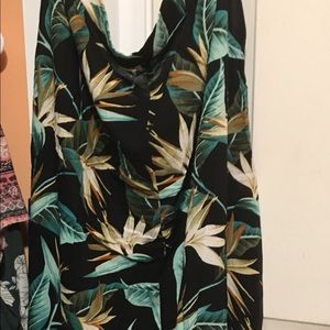 Long floral split skirt